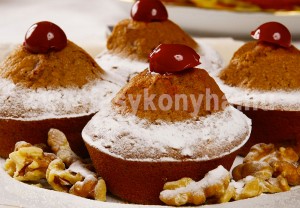 desszert Diós meggyes muffin