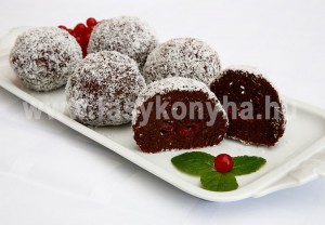 desszert Meggyes kókuszbomba 